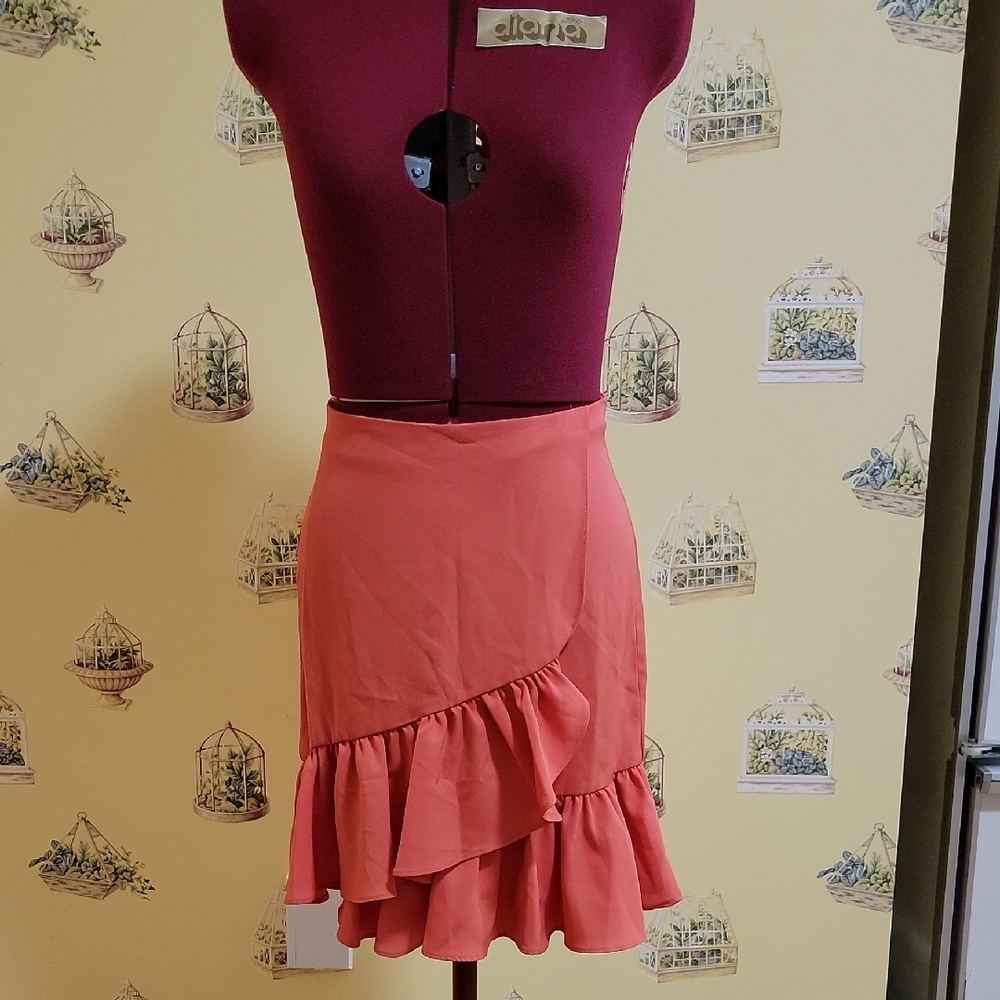 ❤️ 2/$30 ❤️ Twik Pink Asymmetrical Wrap Mini Skirt